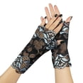 thumbnail image 4 of GPOECD Gloves for Women Women Fashion Half Finger Lace Breathable Short Open Finger Driving Sunscreen Gloves, 4 of 4