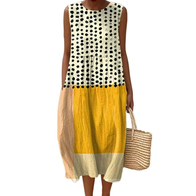 Vestido largo Akivide para mujer, estampado floral bohemio de verano con bolsillos