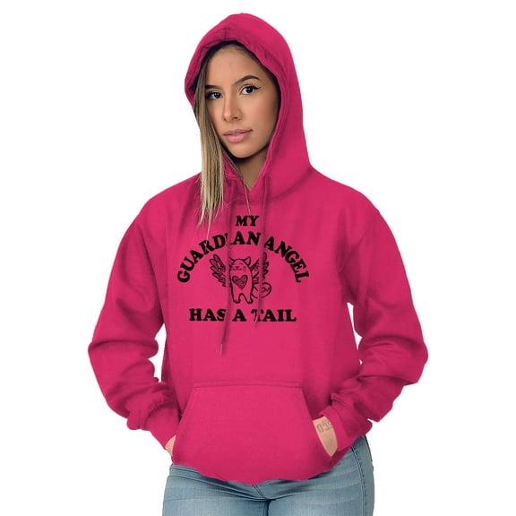 My Guardian Angel Has a Tail Cute Hoodie Sweatshirt Women Brisco Brands S