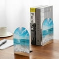 thumbnail image 5 of Naloa Sunny Ocean Waves 2 Pcs Bookend Large Capacity Office Book Ends for Home Office Library School Study Decoration, 5 of 8