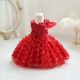 thumbnail image 4 of Girls' Princess Dress Sleeveless Tulle Dress with Bowknot and 3D Butterfly Appliques for Special Occasions and Parties, 4 of 5