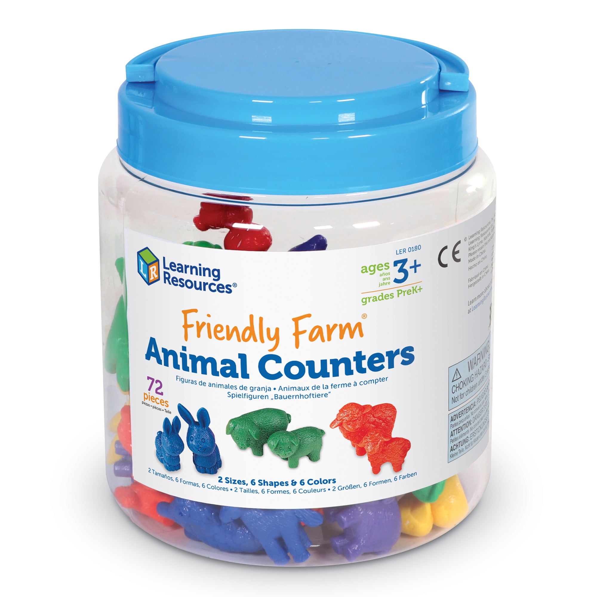 Learning Resources Friendly Farm Animal Counters, 72 Pieces