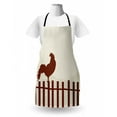 thumbnail image 3 of Fence Apron, Retro Style Silhouette of Rooster on Fence Sunrise Pastel Grunge Graphic, Unisex Kitchen Bib with Adjustable Neck for Cooking Gardening, Adult Size, Chestnut Brown Eggshell, by Ambesonne, 3 of 4