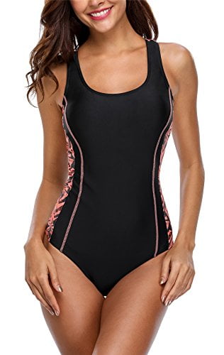 black athletic swimsuit