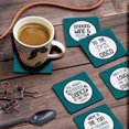 thumbnail image 3 of Inkdotpot Set of 6 Drink Coasters DecorativeNon,SlipCork Base4-inch Square PrintedCoastersEasy Clean- Quotes, 3 of 8