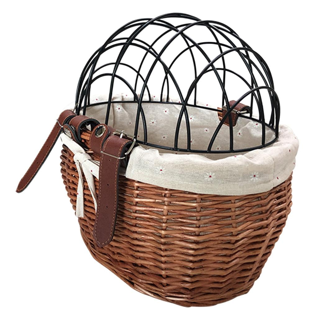 Panier Vélo Even Sisters En Osier Tressé - Marron - Avec Sangle De Transport - Neuf De Stock