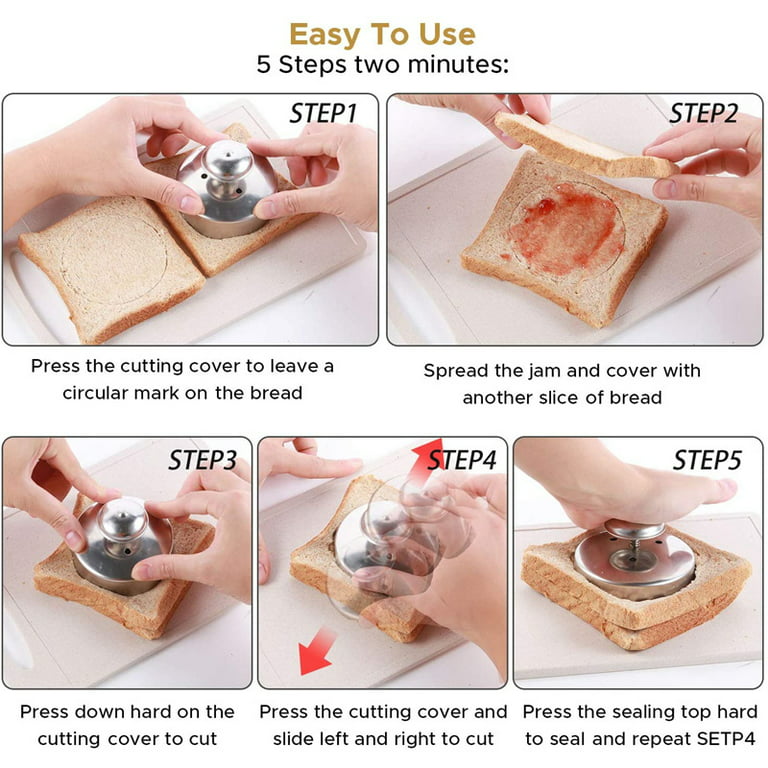 30Pcs Sandwich Cutter and Sealer Uncrustables Makers for Kids