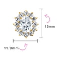 thumbnail image 4 of Bling Jewelry Womens Traditional Bridal CZ Halo Oval Stud Clip-On Earrings for Non-Pierced Ears, 4 of 6