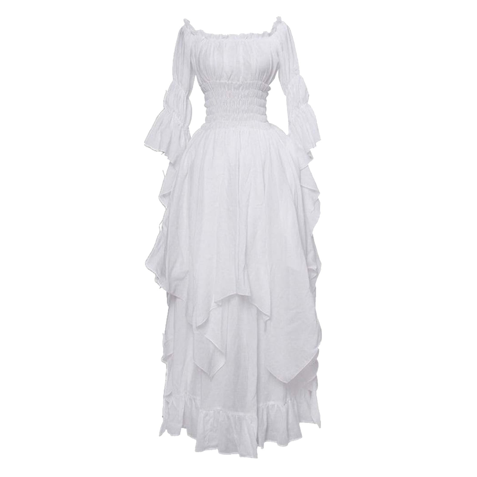 Buy Women's Medieval Victorian Dress Puff Sleeve High Low Ball Gown ...