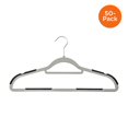 thumbnail image 3 of Plastic No-Slip Rubber Grip Suit Hangers  White  50-Pack, 3 of 8