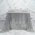 thumbnail image 2 of BalsaCircle 90" x 90" Silver Square Sequined Table Overlays Wedding Party Tablecloth, 2 of 7