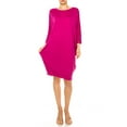 thumbnail image 2 of Women's Casual Loose Fit Long Sleeves Dolman Style Solid Midi Dress, 2 of 6
