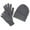 Gray, variant on Adult One Size Winter Beanie Hat and Gloves Set by Wootie