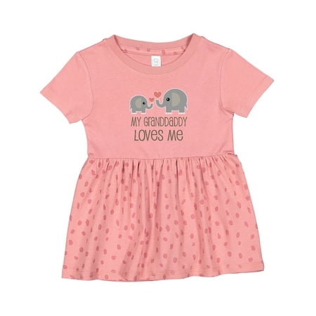 

Inktastic Grandaddy Loves Me Elephant Girls Baby Dress