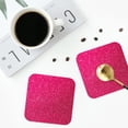 thumbnail image 4 of Lsque Rose Red Glitter Pattern 4" Drink Coasters Set of 4, PVC Leather Absorbent Coasters, Table Coaster Set Decorative Coffee Cup Coasters Housewarming Gift -Square, 4 of 6