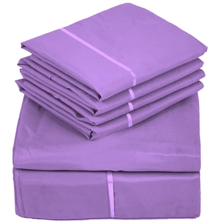 6 Piece Premium Bamboo Sheet Set, Deep Pockets, 50 Colors, 2200 Count, Soft