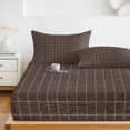 thumbnail image 6 of Twin Sze Fitted Sheet Set - Brown Buffalo Plaid 2 Piece Bedding Sets 16" Deep Pocket Fitted Sheet with 1 Pillowcase, Vintage Farmhouse Checkered Brushed Microfiber Hotel Luxury Bed Sheets, 6 of 9