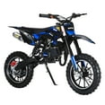 thumbnail image 2 of 49cc Kids Dirt Bike, 2-Stroke Gas Powered Mini Motorcycle with Front & Rear Disc Brakes, 10" Off-Road Tires, Pull Start, Shock Absorption, Soft Seat Cushion, Blue, 2 of 8