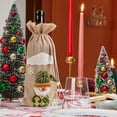 thumbnail image 7 of Yhmxh Burlap Christmas Wine Bottle Bags, Santa, Reindeer, Snowman Designs Christmas Wine Bottle Drawstring Bags, Reusable Wine Bottle Covers for Xmas, Wedding, Birthday & Holiday Parties, 7 of 7