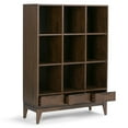 thumbnail image 2 of Simpli Home Harper SOLID HARDWOOD 58 inch x 42 inch Mid Century Modern Cube Storage Bookcase with Drawers in Walnut Brown, 2 of 11
