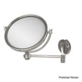 thumbnail image 4 of 8 Inch Wall Mounted Extending Make-Up Mirror with Grooved Accents - Polished Chrome / 3X, 4 of 5