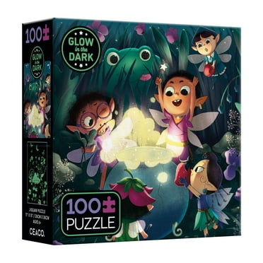 Ceaco Kids Deluxe 100 Piece Fireside Fairies Glow (Aitolkyn Almenova) Interlocking Jigsaw Puzzle