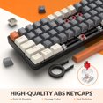 thumbnail image 5 of Teclado mecanico MAGIC-REFINER RK68 inalambrico 60 por ciento Bluetooth 2.4GHz 68 teclas switch rojo, 5 of 5