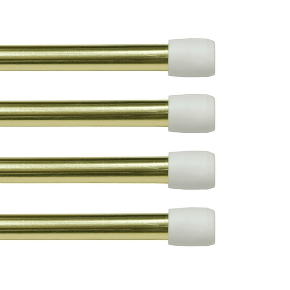 Kenney Fast Fit No Tools 7/16" Spring Tension Rod, 4-Pack 28-48" - Brass
