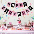 thumbnail image 3 of Banner de cumpleaños Woizoeiy Happy Birthday, color rosa y negro, 3 of 8