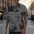 thumbnail image 2 of Men's Graphic Oversized T-Shirt Cotton Crew Neck Short Sleeve Tee Soft Stretch Casual Printed Top Big and Tall Size 5XL Gray, 2 of 6
