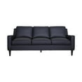 thumbnail image 3 of Hawthorne Collections Lazio High Quality Leather Sofa - Black, 3 of 8