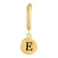 thumbnail image 4 of Sterling Silver 18K Gold Plated Initial E Disc Drop Huggie Earring, Half-Pair, 4 of 7