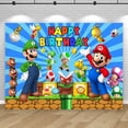 thumbnail image 2 of Decoración de fondo para fiesta de Super Mario Bros, juego de desafío para niños, fondo de cumpleaños, accesorios para pancartas de estudio fotográfico para baby shower, 2 of 5