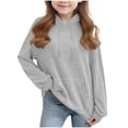 thumbnail image 2 of XQYLOS Girls Lightweight Ribbed Knit Sweatshirt Long Sleeve Pullover with Pocket Fall Fashion Clothes Soft Comfortable Casual Kids Tops, 2 of 7