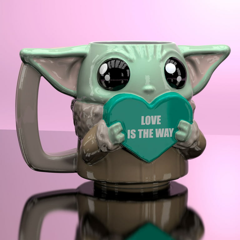 Baby Yoda Mandalorian Mug/ Disney The Child Silver Metallic Coffee Mug/  Mandalorian Coffee Lover Gift