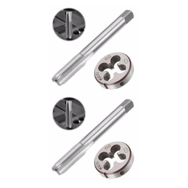 Transemion 2pieces High Accuracy Thread Durability And Exquisite Craft For Precise Tapping Rustproof Die m10 2Set