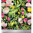 thumbnail image 1 of Soimoi Cotton Duck Fabric Flower & Leaves Watercolor Fabric Prints By Yard 42 Inch Wide, 1 of 1
