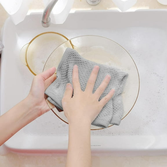 GDDTOY Cotton Dish Cloths Weave Soft And Absorbent Dish Towels 4 Pack Dish Rags 13.4 X 13.4 Inches Dishcloths For Kitchen Washing DishesTowels Microfiber Towel