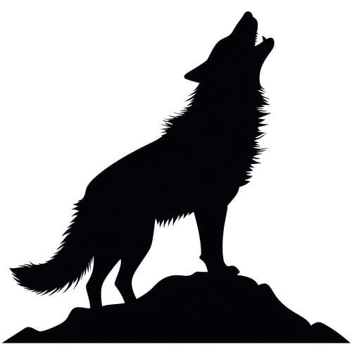 SS11148 Howling Wolf Silhouette Cardboard Cutout Standee Standup