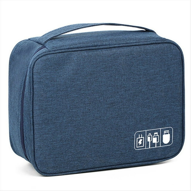 Bolsa de Almacenamiento de Cable de Datos Digitales Bolsa de Almacenamiento de Accesorios Electrónicos Multifuncional Portátil, Azul