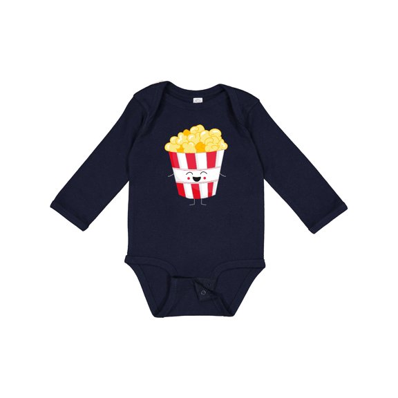 Inktastic Cute Kawaii Popcorn Boys or Girls Long Sleeve Baby Bodysuit