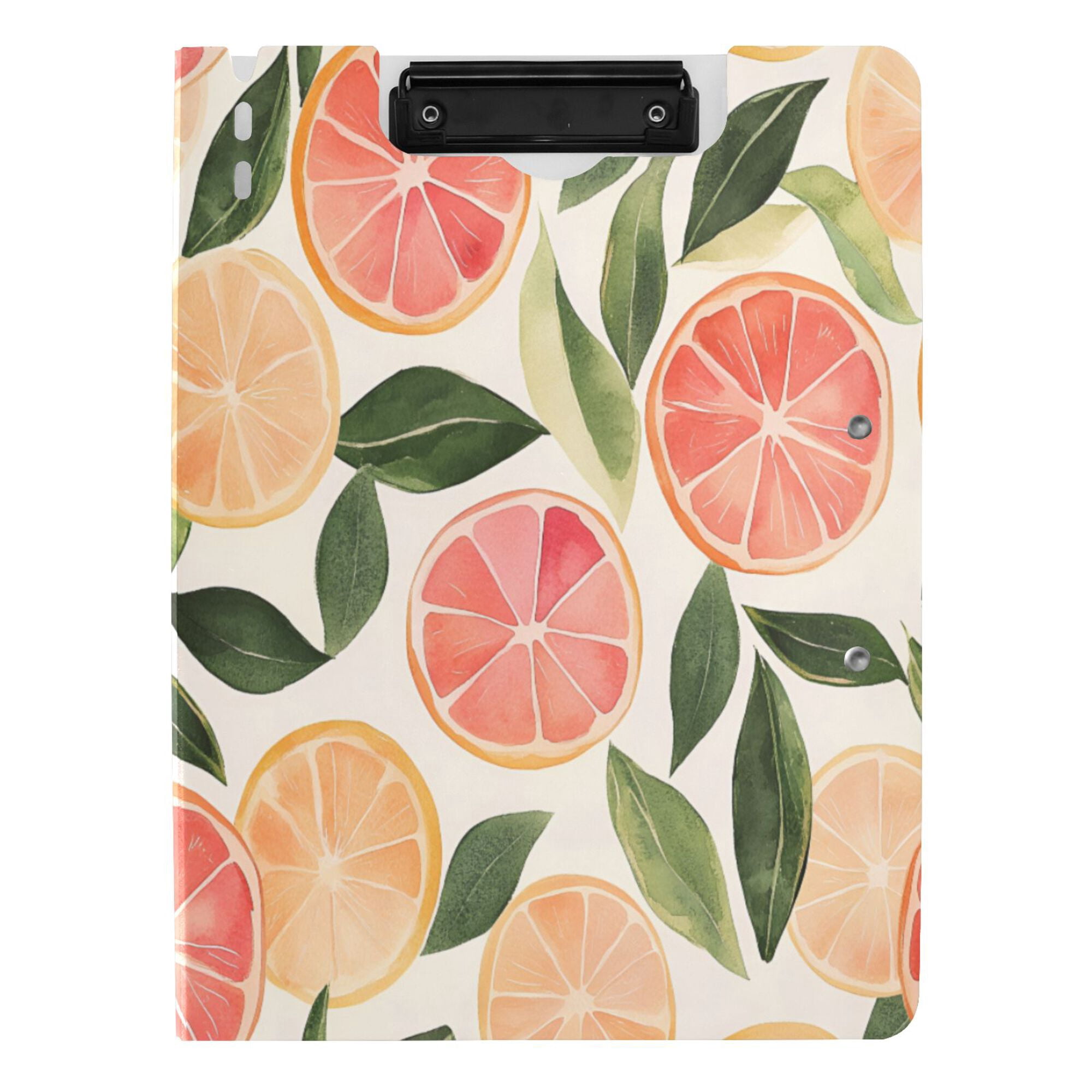 FORMRS A4 Clipboard Folder with Pen Holder Horizontal Foldable School Office Binder, Watercolor Grapefruit