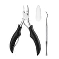 thumbnail image 1 of Soidarity Cortaúñas de acero inoxidable para uñas encarnadas, removedor de uñas de los pies, alicates de bolsillo de viaje para manicura y pedicura, Juegos de manicura Negro Soidarity CE003228-02, 1 of 8
