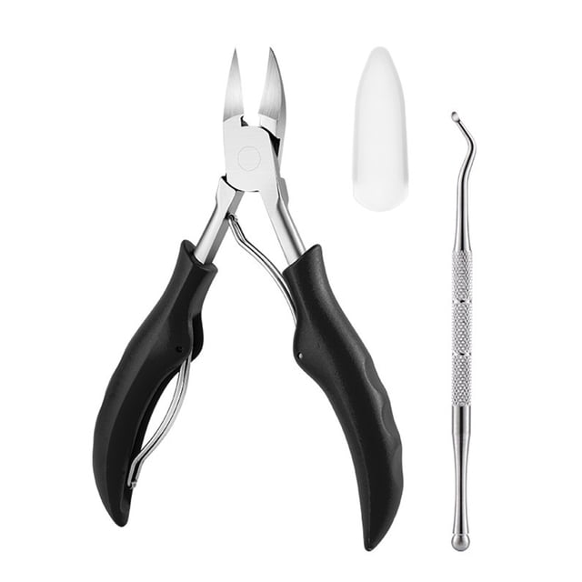 Soidarity Cortaúñas de acero inoxidable para uñas encarnadas, removedor de uñas de los pies, alicates de bolsillo de viaje para manicura y pedicura, Juegos de manicura Negro Soidarity CE003228-02