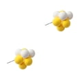 thumbnail image 1 of Inteprter Paquete de bolas de colores, globo de arcilla, decoración para tartas, boda, bricolaje, bandera para cupcakes, fiesta de cumpleaños, Amarillo blanco 2piezas, 1 of 6