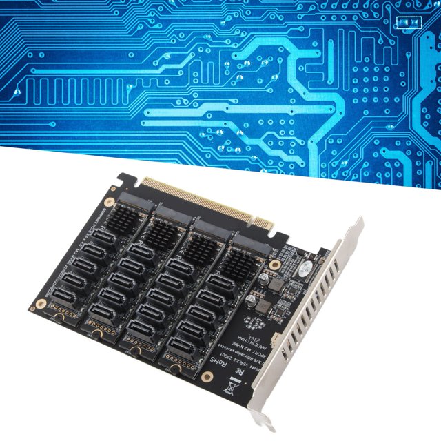 Expansion Card, DC Power Chip PCIE X16 Expansion Card Radiation Fin LED Indicator for Home for Computer