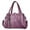 Purple(New), variant on Women Purse and Handbags Fashion Tote PU Stiching Top Handle Satchel Shoulder Bag Solid Color