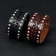 thumbnail image 4 of Xiao Hua Pulsera ancha de cuero con remaches de metal negro unisex, estilo punk rock y motocicleta, 1 pieza, 4 of 5