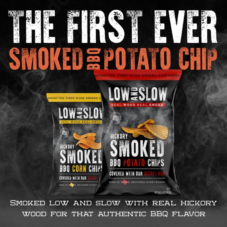 Low and Slow Hickory Smoked Potato Chips, 5 oz Metalized Film Bag