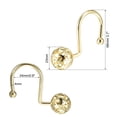 thumbnail image 2 of Unique Bargains Shower Curtain Hooks Bathroom Hollow Ball Design Curtain Rod  Hangers Home Decor Gold 12Pcs, 2 of 4